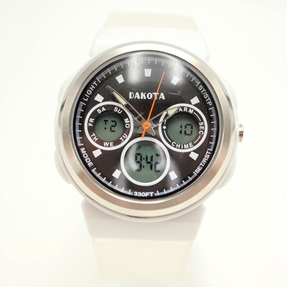 Vintage Y2K Dakota Ana Digi 38mm Watch Alarm Chrono Timer Light w New Battery